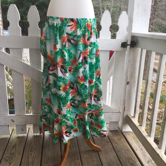 Ruby Rd. Tropical Faux Wrap Skirt M FREE SHIP - Picture 3 of 4